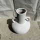 Large handcrafted terracotta vase painted white with double handles H40 D30