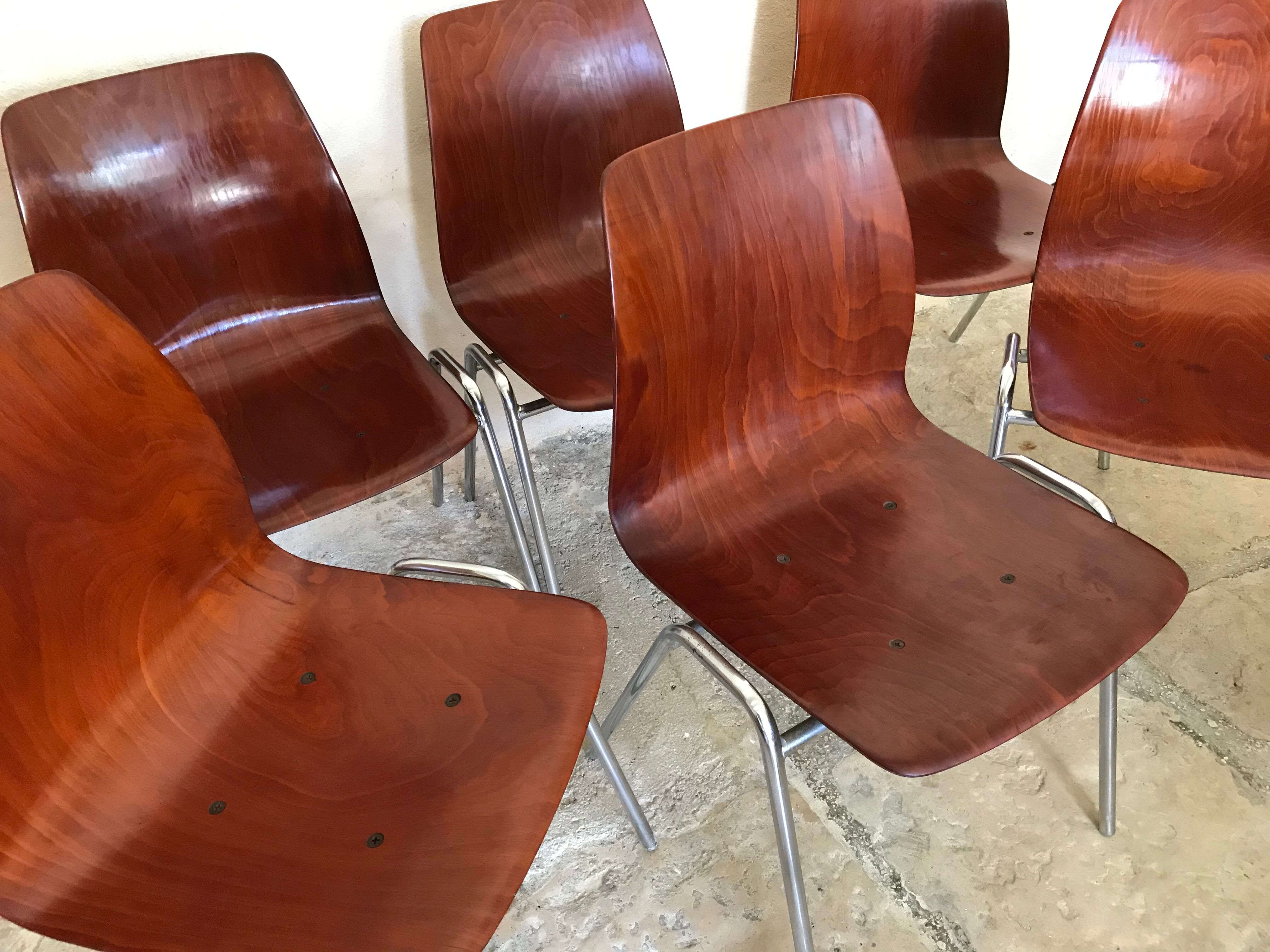 Lot d 6 vintage Pagholz chairs