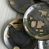 Set of 6 terracotta plates, hand-thrown pottery