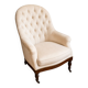 Cabriolet armchair in mahogany, Napoleon III period, tufted fabric, 19th century.