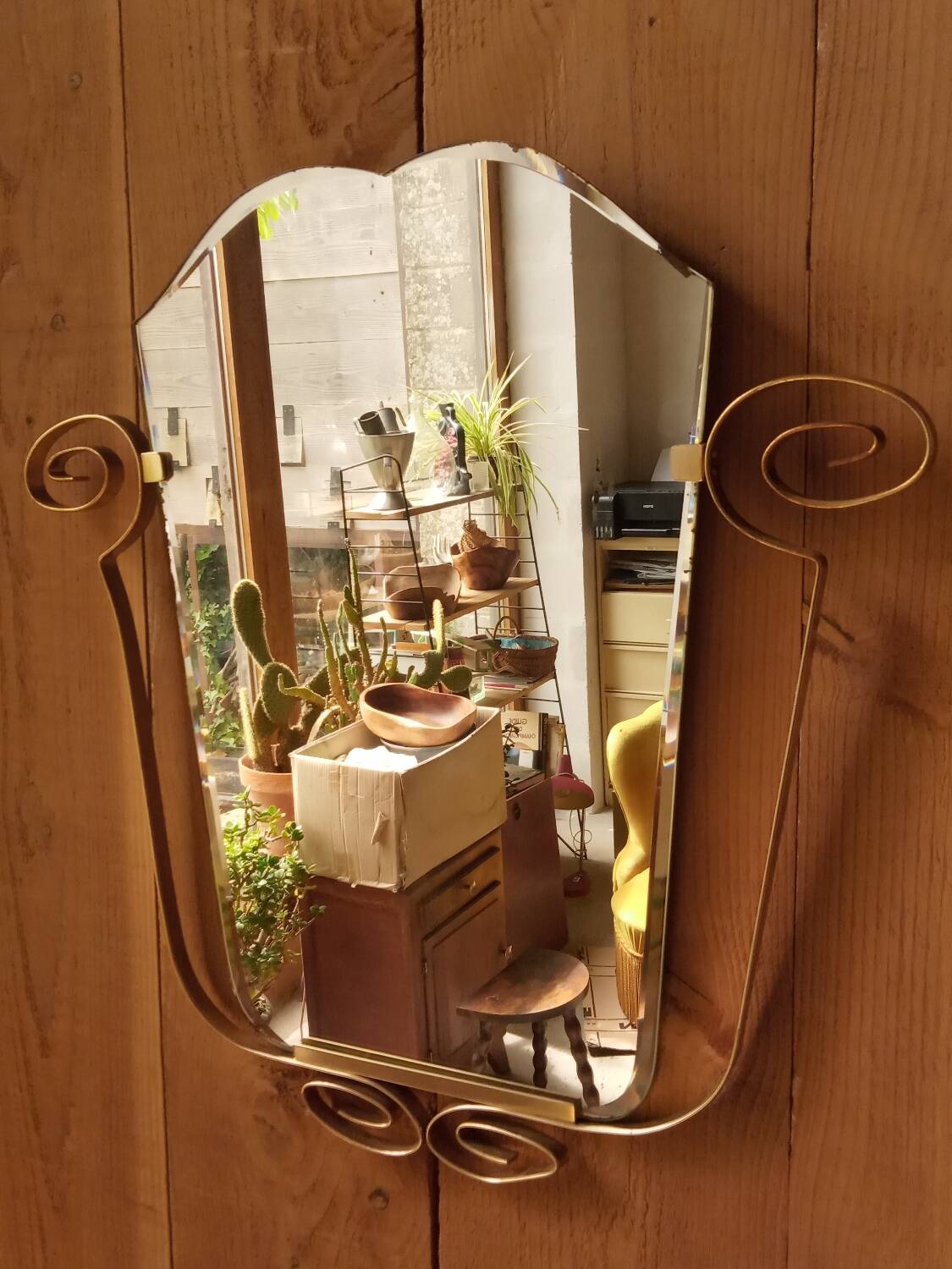 Vintage beveled mirror