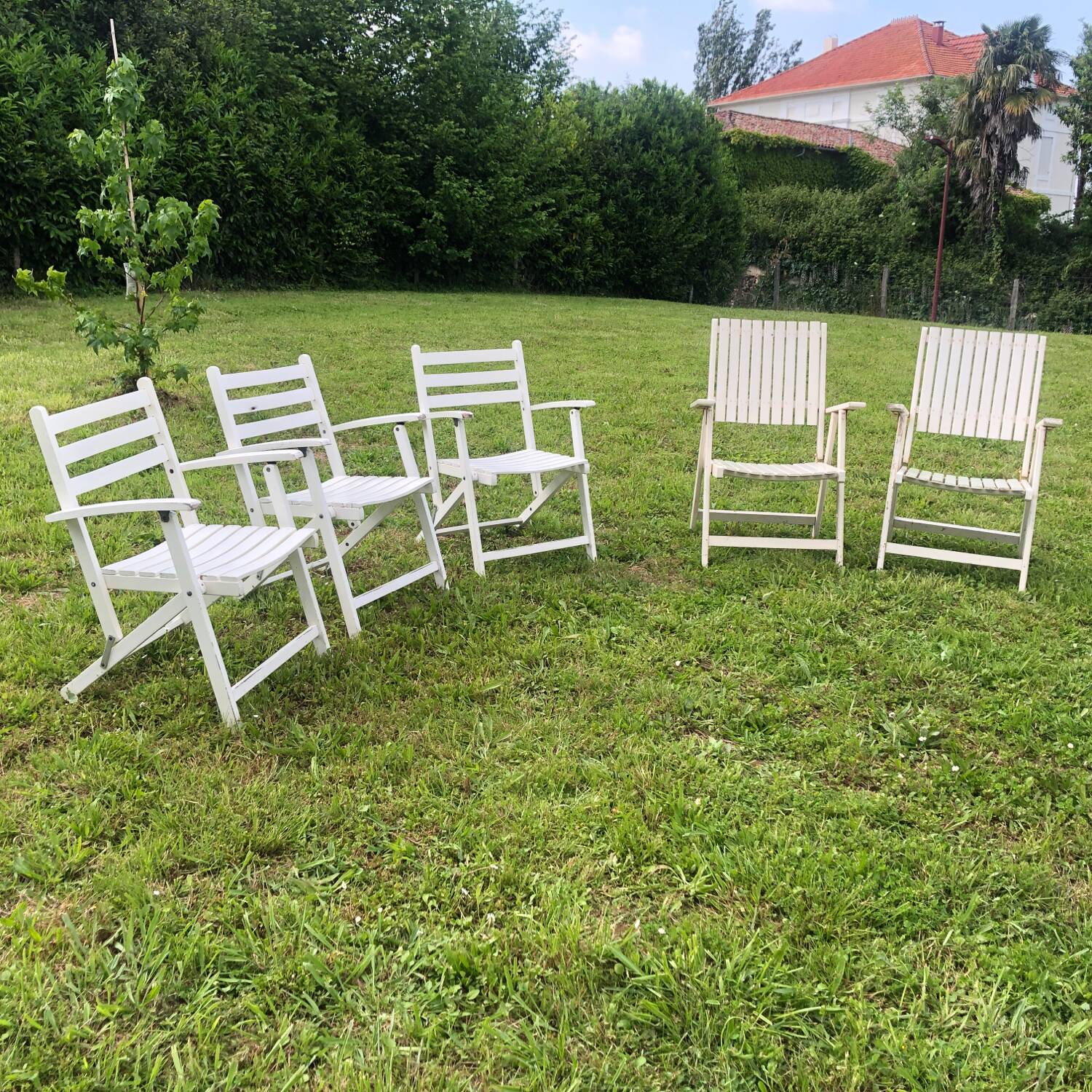 5 fauteuils de jardin 1970-1980