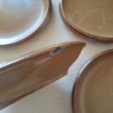 Set of 8 vintage brenne stoneware flat plates