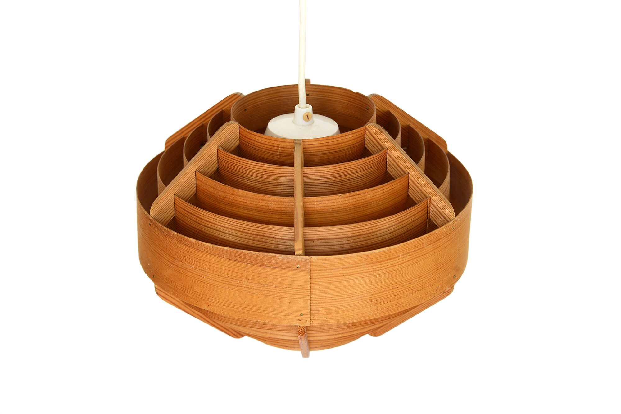 Pine veneer pendant light T510 "Glade" by Hans-Agne Jakobsson for Ellysett AB, Sweden 1960s.