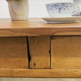 Old walnut farm table with pulls