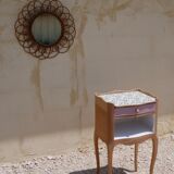 Crude wooden bedside table