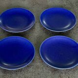 Set of 4 blue plates, Hoganas Keramik, Sweden