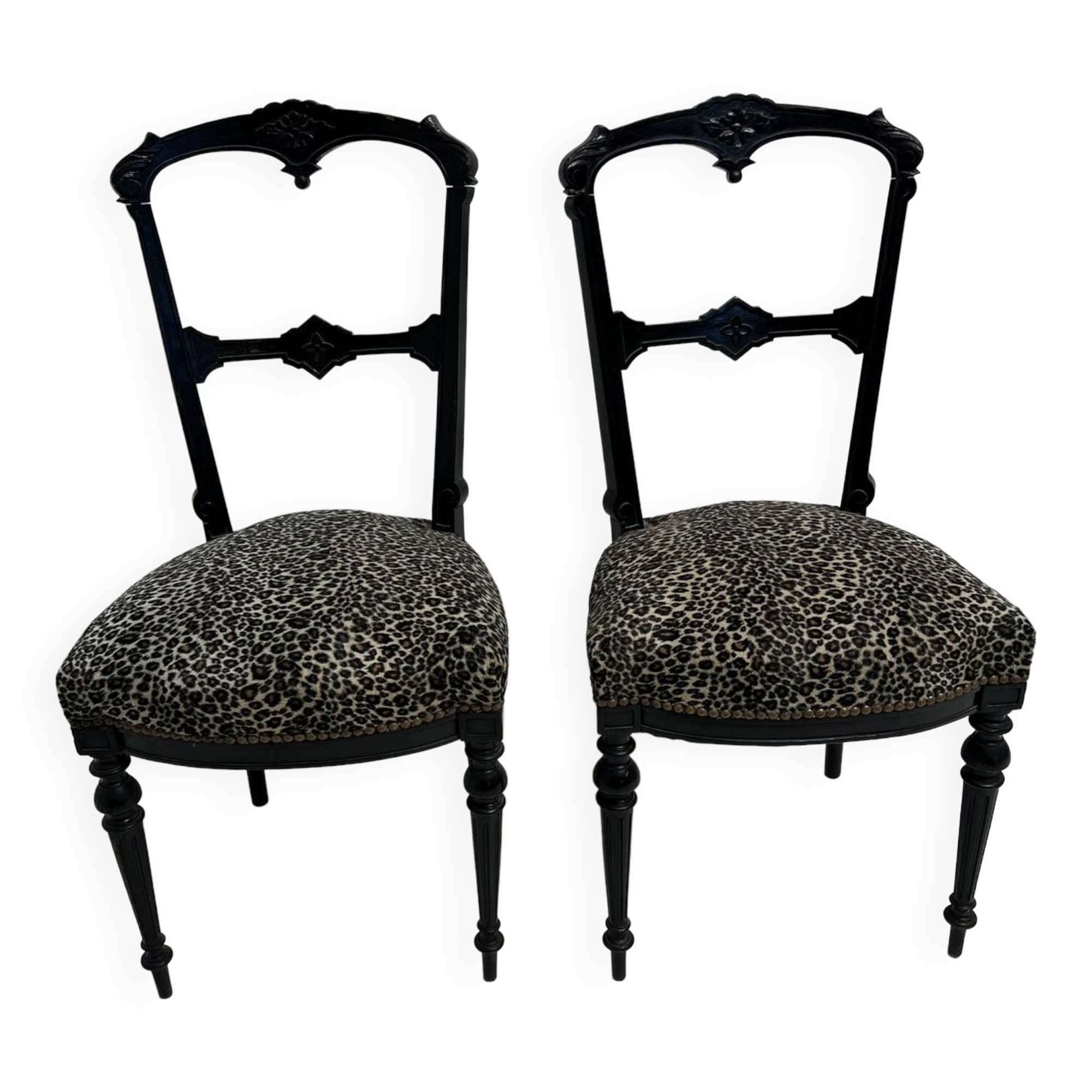 Pair of upholstered Napoleon 3 style chairs