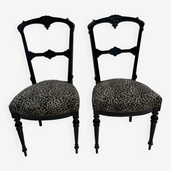 Pair of upholstered Napoleon 3 style chairs