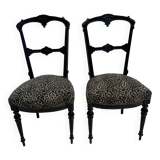 Pair of upholstered Napoleon 3 style chairs