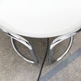 Vintage globe floor lamp in glass and chrome from the space age.