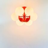 Large Space Age Sputnik Opal Glass Ceiling Light from Kaiser, Germany, 60s