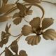 Hollywood regency Style Metal Gold Wall Light Sconce Floral 1970s, by Ledungs