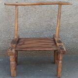 Tabouret ancien en bois. Art africain Baoulé de Côte d'Ivoire.