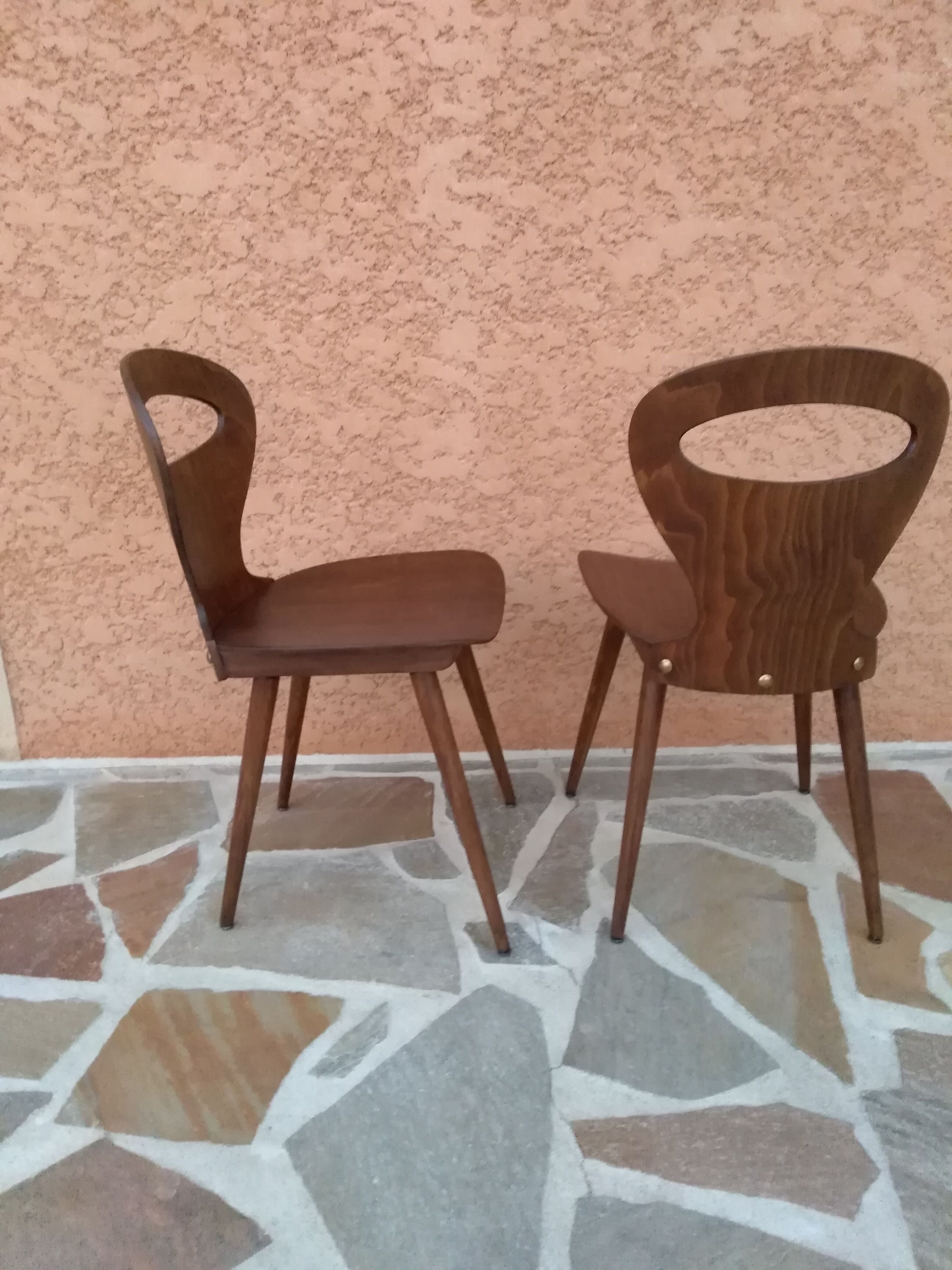Pair of chairs Bistro Baumann model Ant 1960
