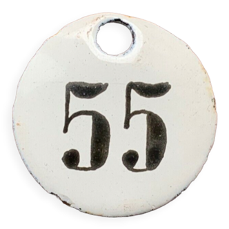 Vintage Enamel Train Seat Numbers from Europe Lucky Number House Number Room