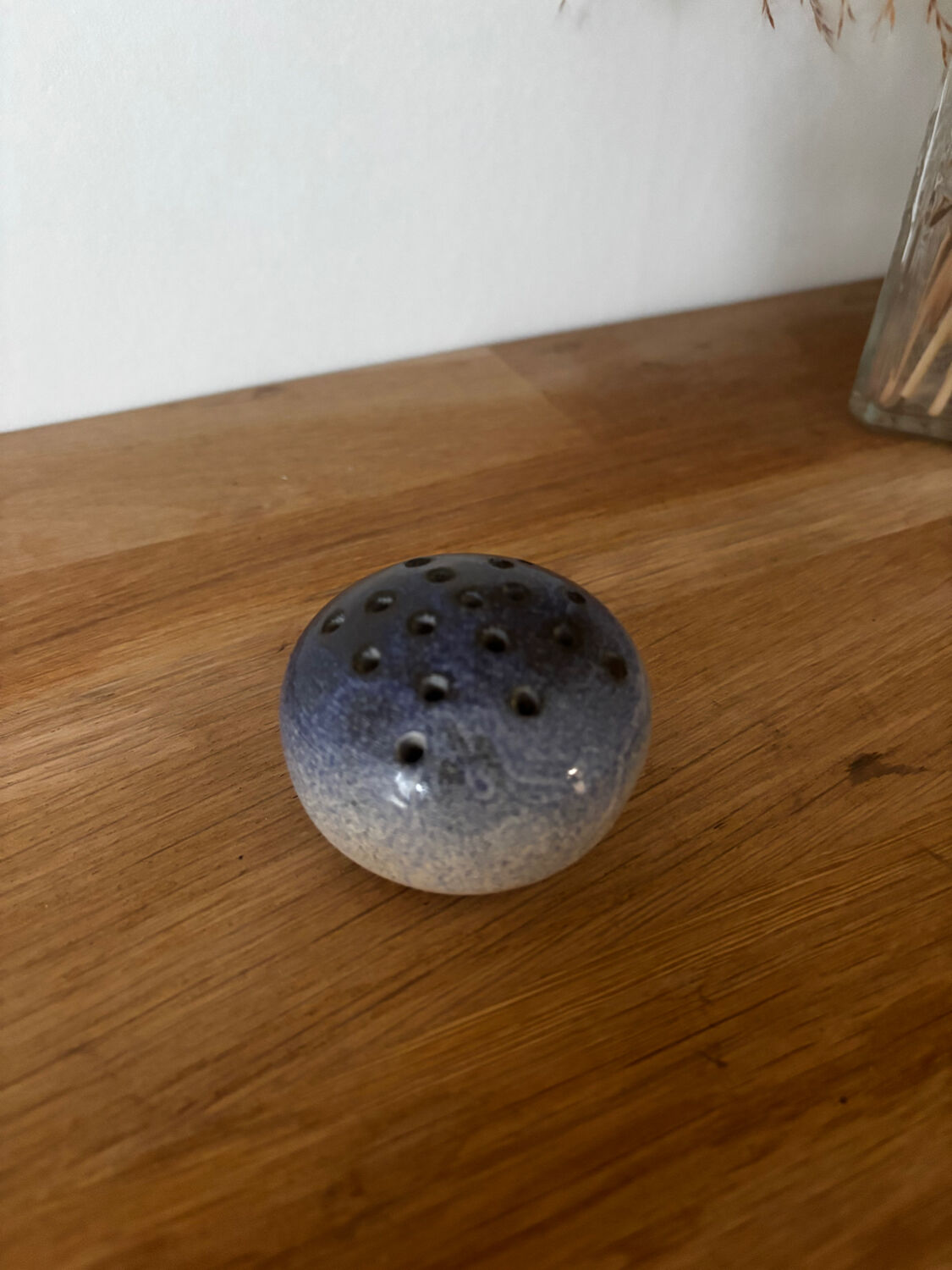 Vintage pretty little blue flower brooch signed