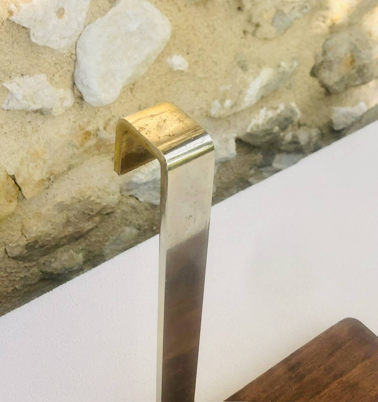 Vintage wall shelf, hanging, metal and wood