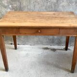 Small oak farmhouse table with large drawer - 110 cm