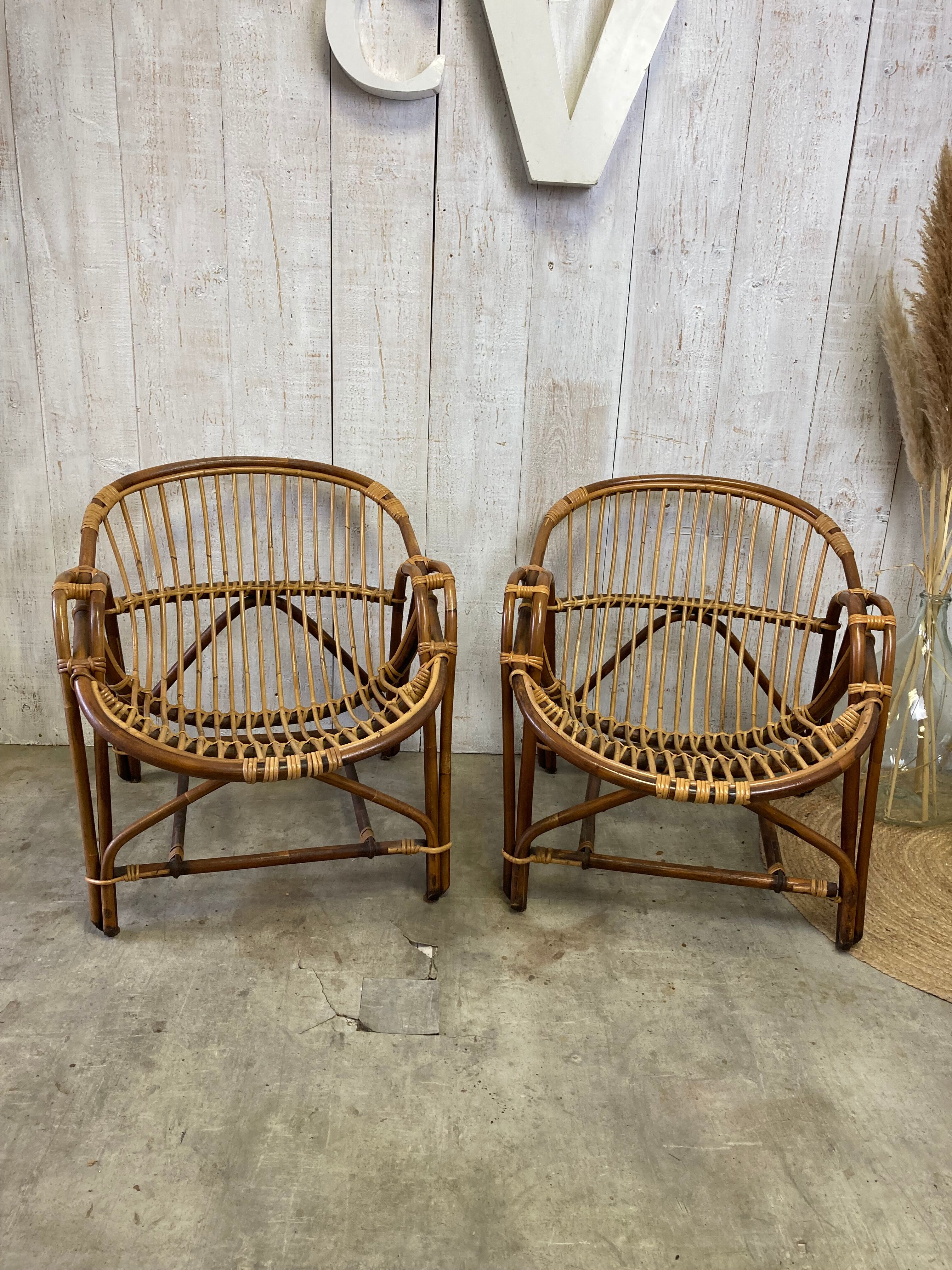Pair of rattan armchairs POP UP CHRISTMAS 2022