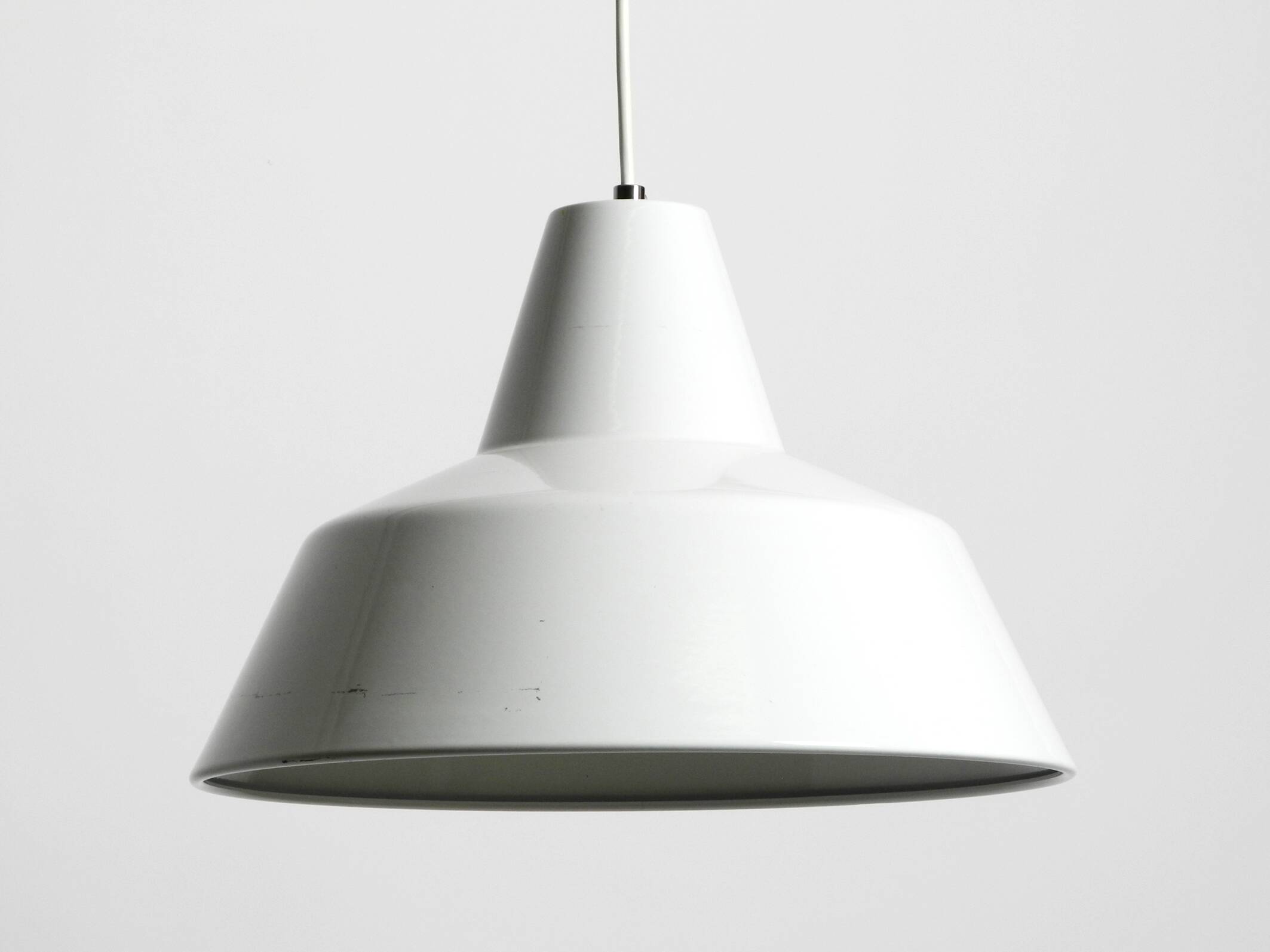 Two 50s metal enamel ceiling lamps by Axel Wedel Madsen for Louis Poulsen
