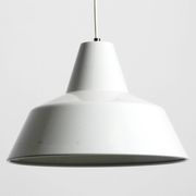 Two 50s metal enamel ceiling lamps by Axel Wedel Madsen for Louis Poulsen