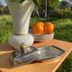 Silver metal glans butter dish