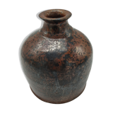 Vase bouteille en grès pyrité