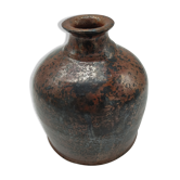 Vase bouteille en grès pyrité
