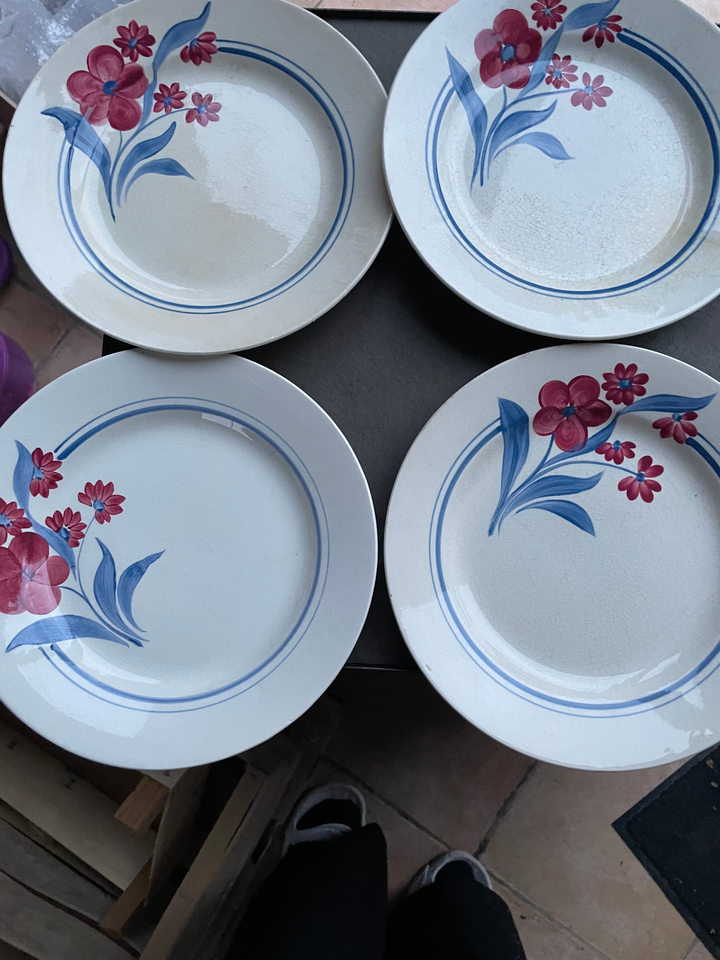6 porcelain dessert plates from Gien pontoise
