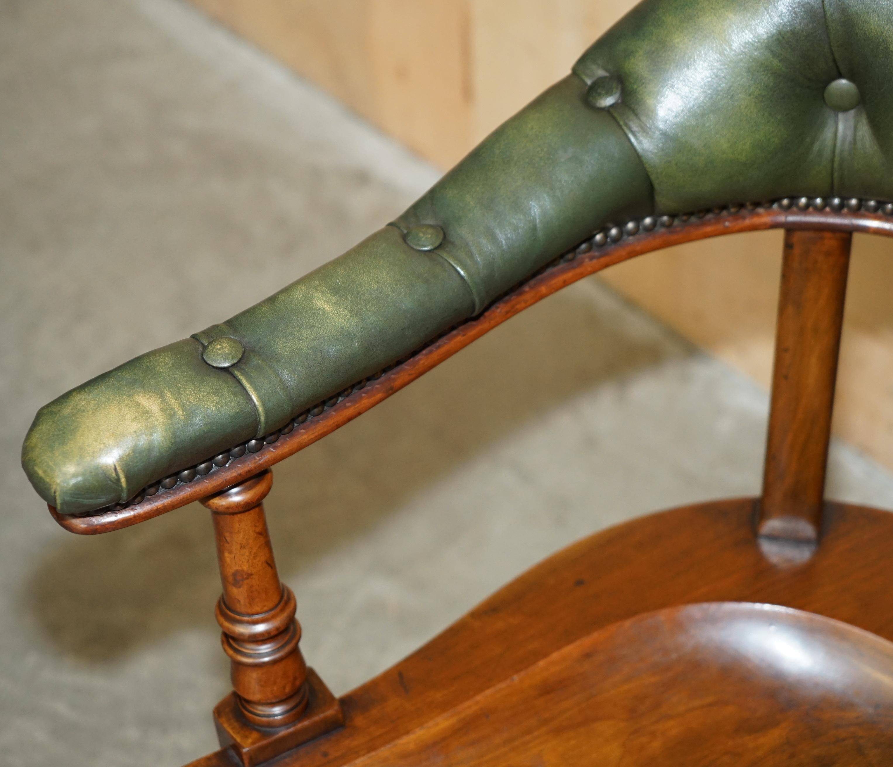 Victorian captain's chair in mahogany and leather