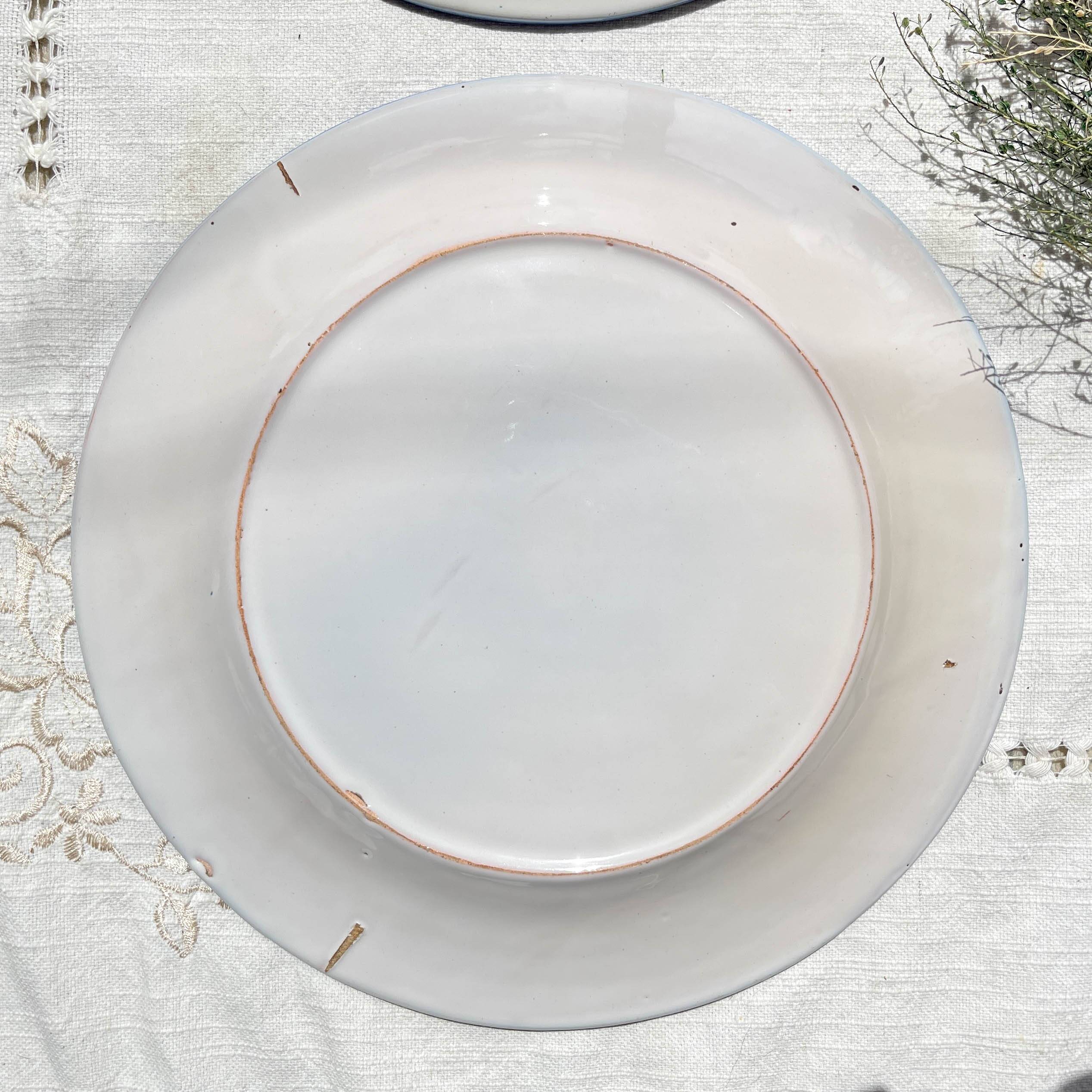 2 St Clement Luneville plates, 19th century, floral pattern
