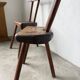Pair of Savoyard tripod chairs, folk art, oak.