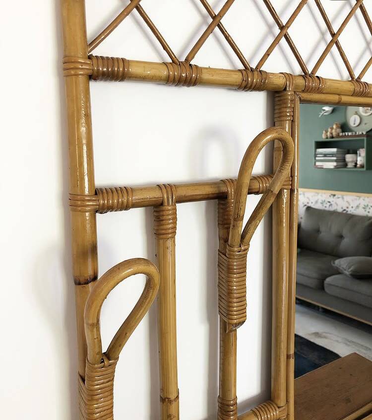 Vintage rattan wardrobe