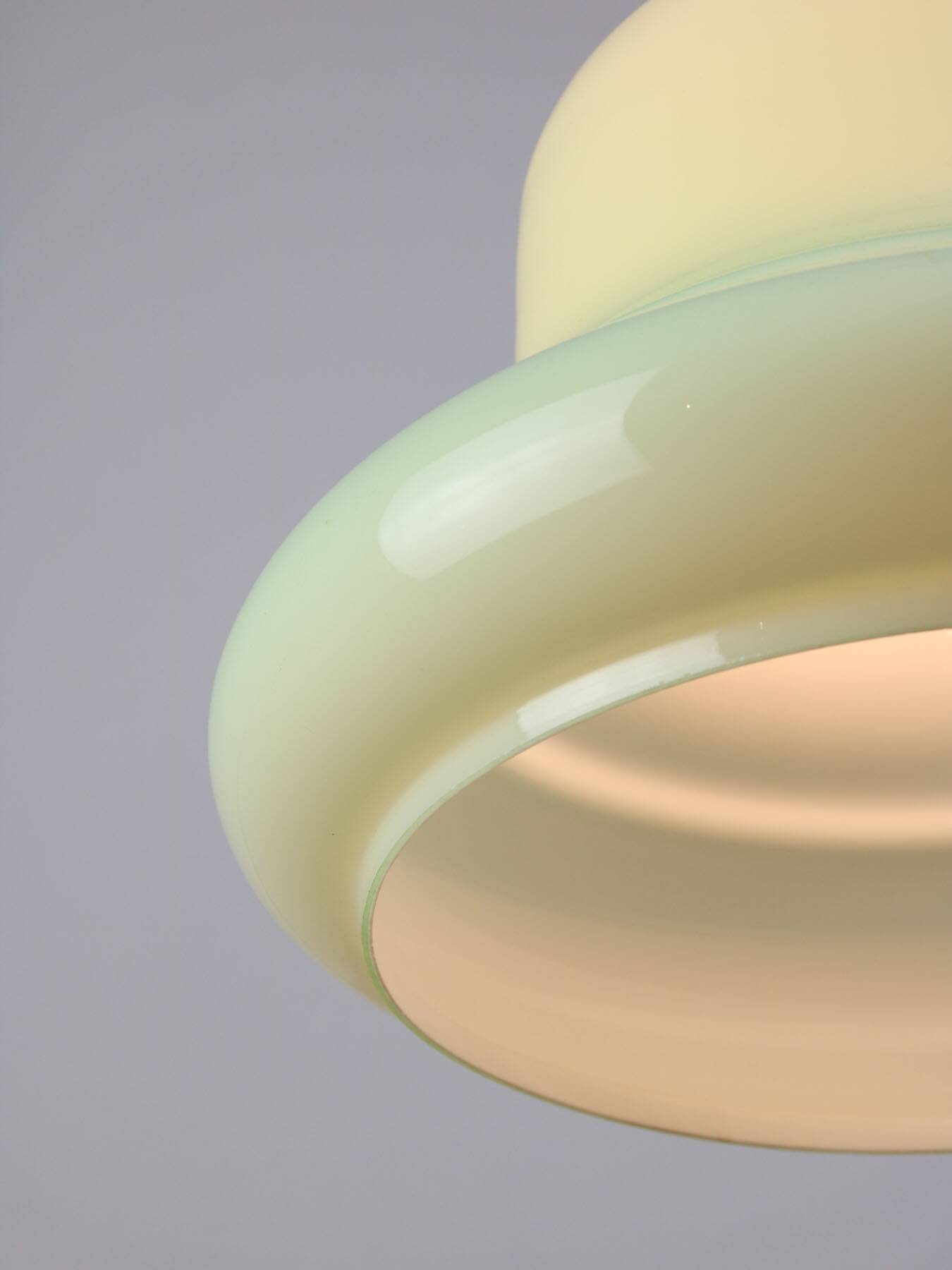 Mid-Century Italian Brass and Green Glass Pendant Lamp, 1960s