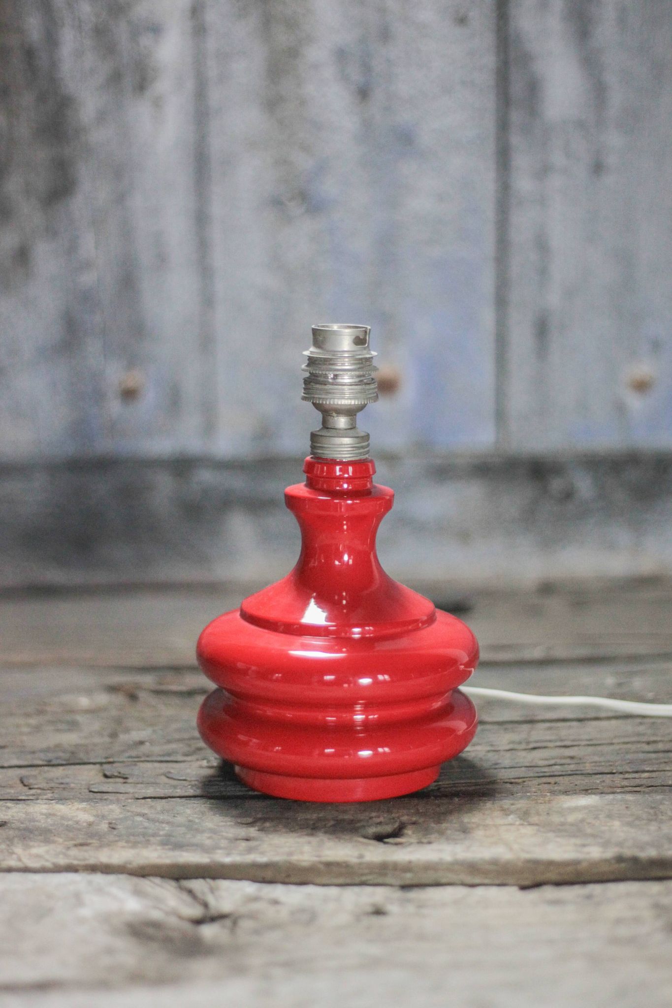 Vintage red glass lamp, table lamp, bedside lamp.