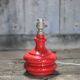 Vintage red glass lamp, table lamp, bedside lamp.