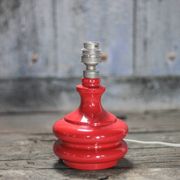 Vintage red glass lamp, table lamp, bedside lamp.