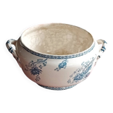 soupière, plat de forme en porcelaine  Sarguemines France décor Royat