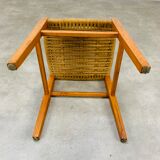 Rope stool and square wood 60s