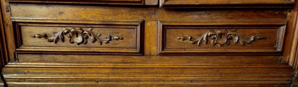 Antique carved solid walnut wardrobe – Louis XIII period
