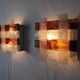 Pair of poliarte sconces by Albano Poli, 1970, Murano Italy