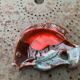 Empty pocket in glazed ceramic slip in the shape of vintage fish