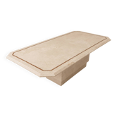 Table basse en marbre marqueterie, style italien Hollywood Regency 70