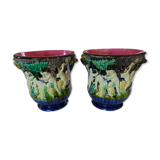 Pair of Caches Pots old Slurry