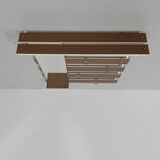 Vintage wall coat rack with 8 hooks and mirror