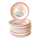 Dessert plates landscape Italy 80s