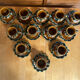 Vintage French café service set, 27 pieces, old pottery from Maine.