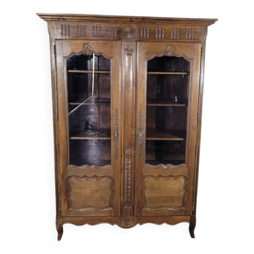 Petite bibliothèque en chêne sculptée