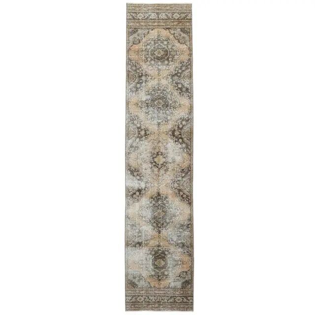 1970s Turkish hand-knotted runner rug 83x375